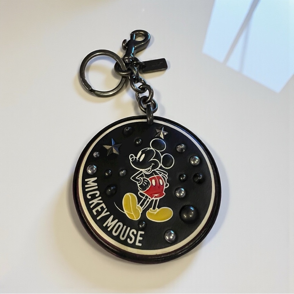 Coach x Disney (Coach 1941) collab. “Mickey Mouse” rivet bag charm/keychain.